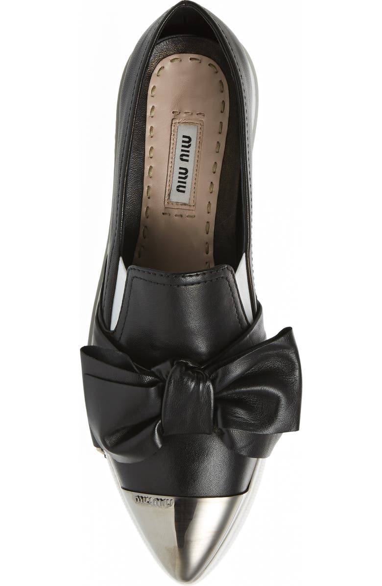 Miu Miu Cap Toe Hidden Wedge Sneaker, Alternate, color,