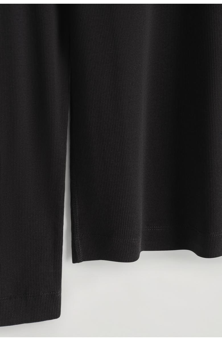 COS Ribbed Jersey Long-Sleeved Top, Alternate, color, Black