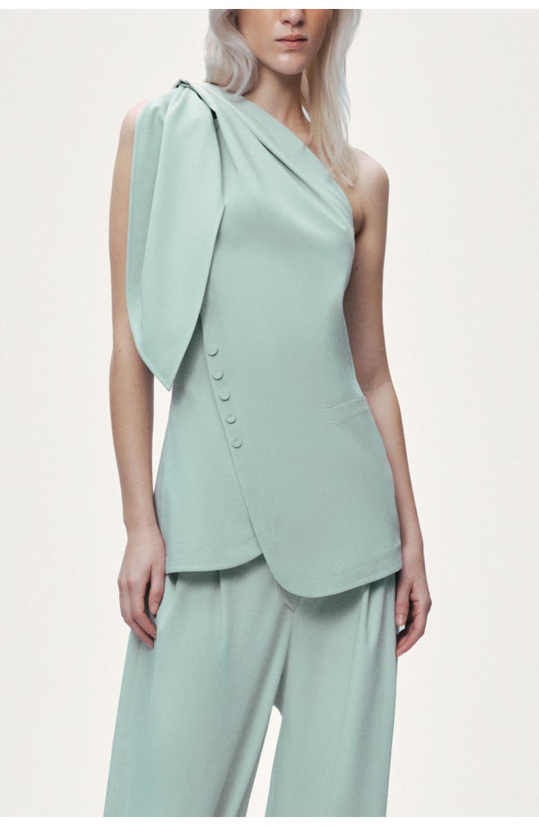 Nocturne Shoulder-Tie Blouse, Main, color, Mint Green