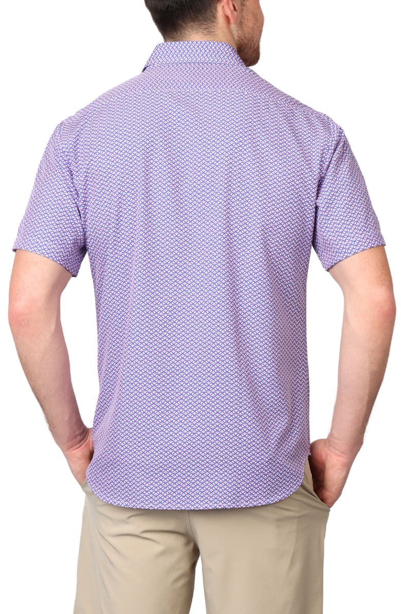 TailorByrd Geo Lux Performance Short Sleeve Shirt, Alternate, color, Blue