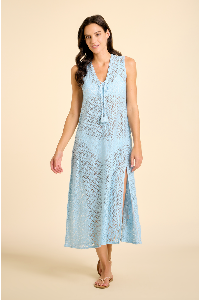 Sorrento Crochet Cover-up, Main, color, Light Blue