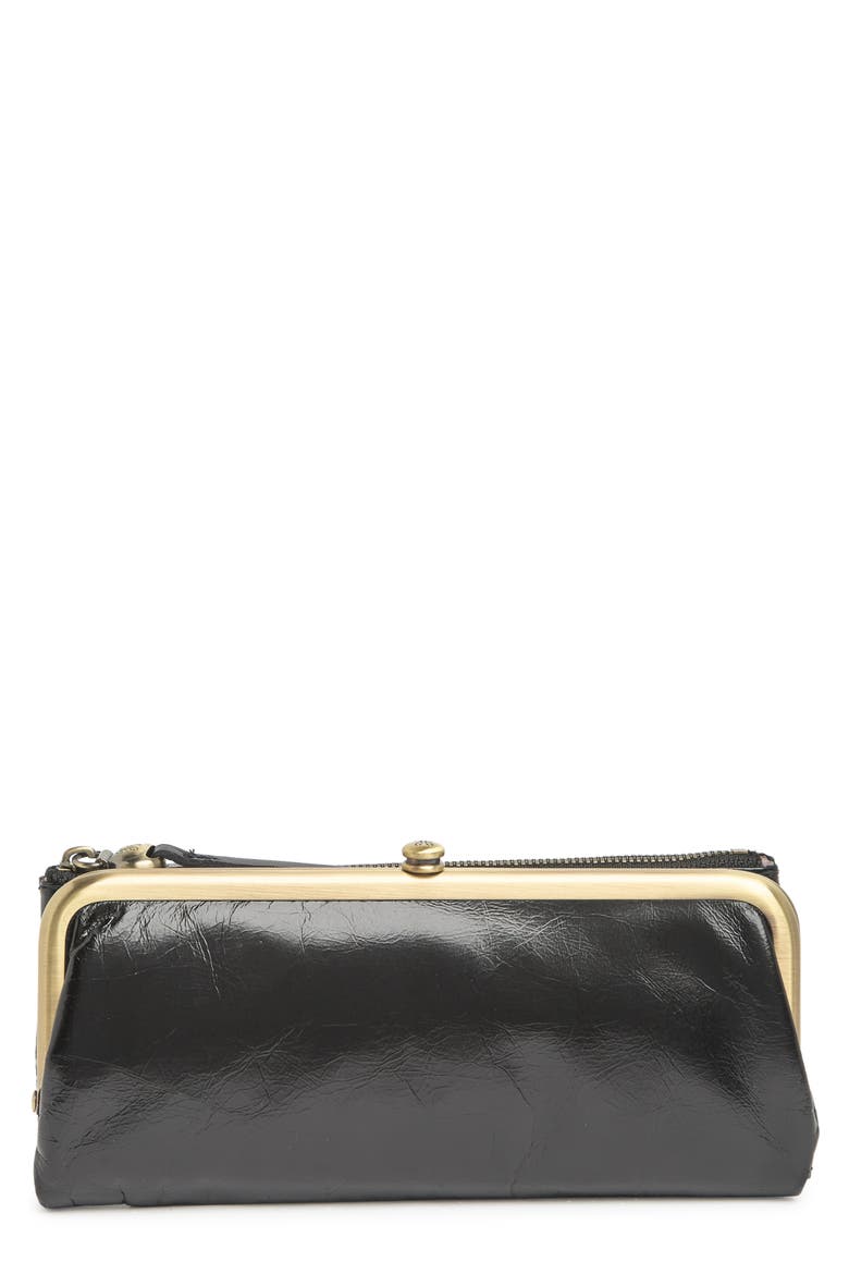 Wind Leather Clutch Bag, Main, color, BLACK