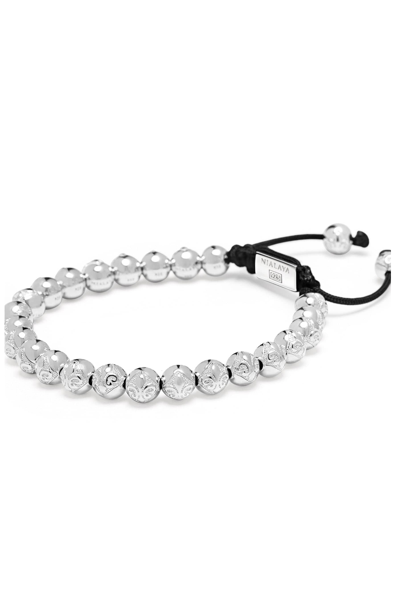 Sterling Silver Beaded Bracelet, Alternate, color, Silver