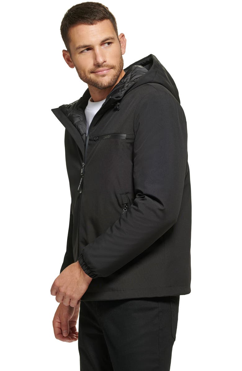 Calvin Klein Water Resistant Hooded Jacket, Alternate, color, Black