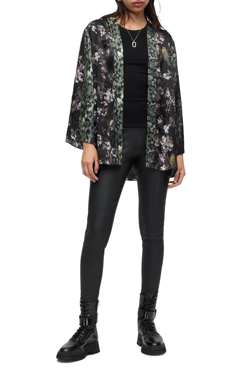 AllSaints Casi Viola Silk Blend Jacket, Alternate, color, 