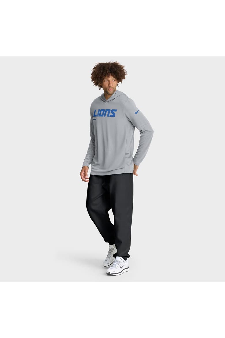 Men's Nike Gray Detroit Lions Sideline Pure Fury Performance Long Sleeve Hoodie T-Shirt, Alternate, color, Gray
