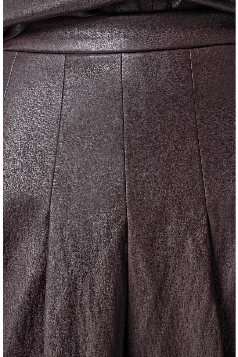 Pleated Faux Leather Midi Skirt, Alternate, color, ESPRESSO