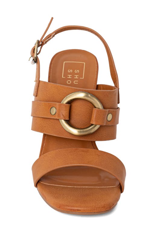 Shushop Hannah Block Heel Slingback Sandal In Brown