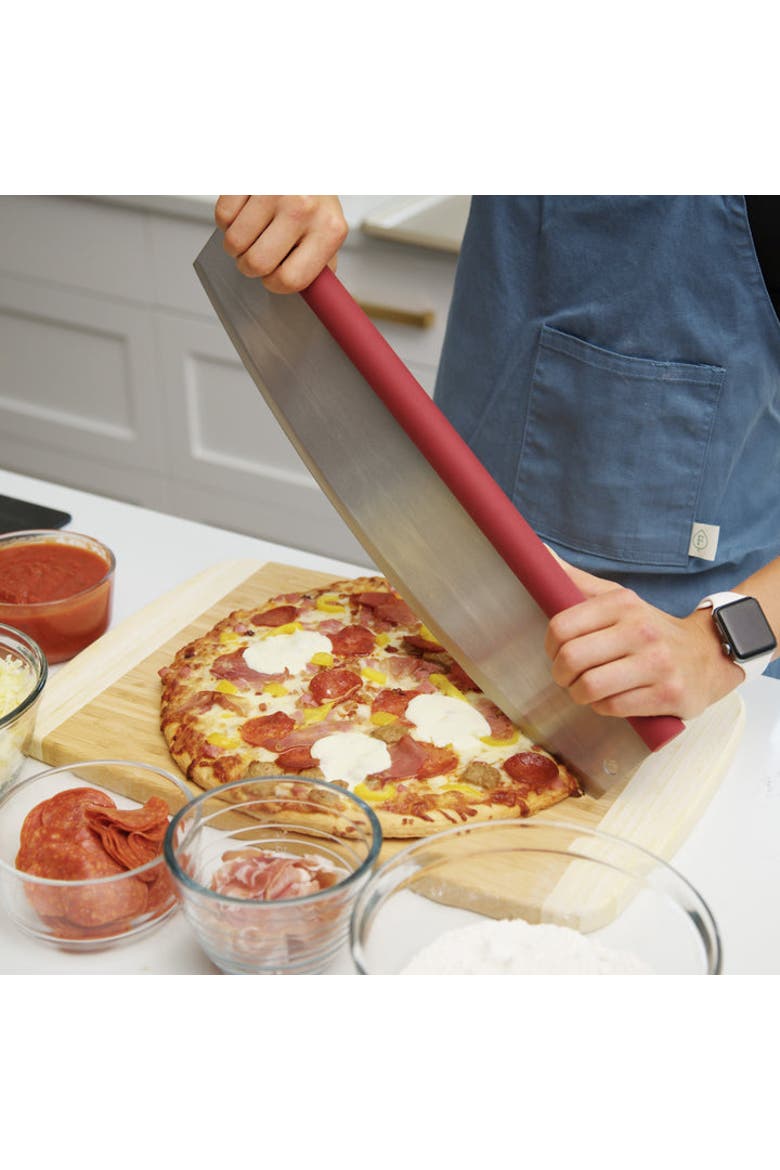 Pizza Rocker with Comfort Grip Handle, 18-Inch, Alternate, color, Red/Silver