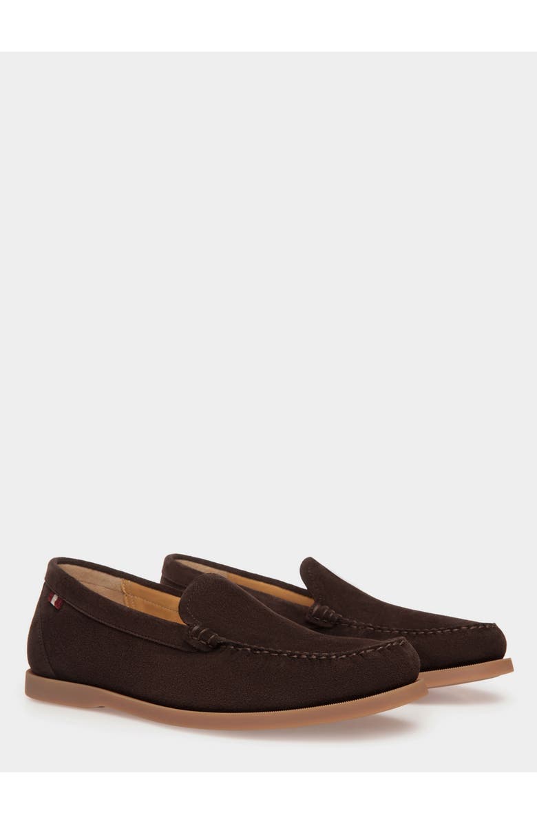 Bally Nelson Loafer in Calf Suede, Alternate, color, Ebano 21