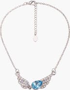 Modenaire Teardrop Angel Wing Pendant Necklace