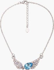 Modenaire Teardrop Angel Wing Pendant Necklace