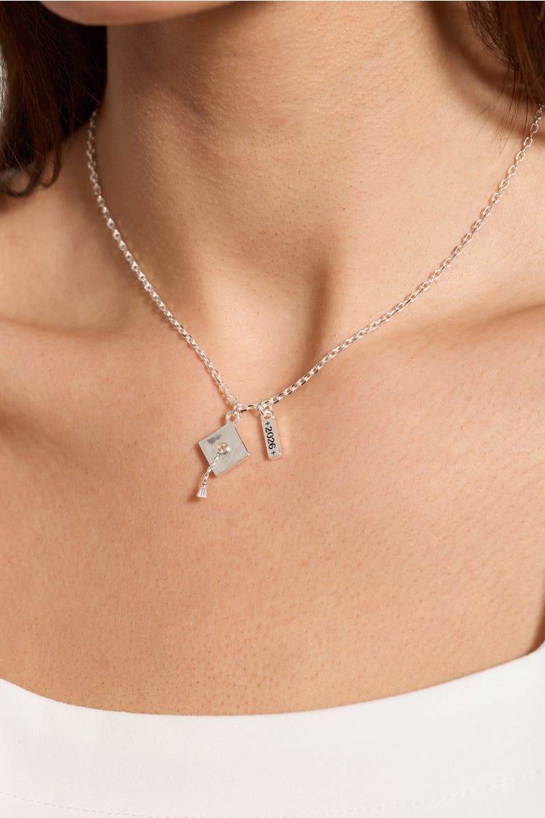 Graduation 2026 Multi Charm Pendant, Alternate, color, Silver