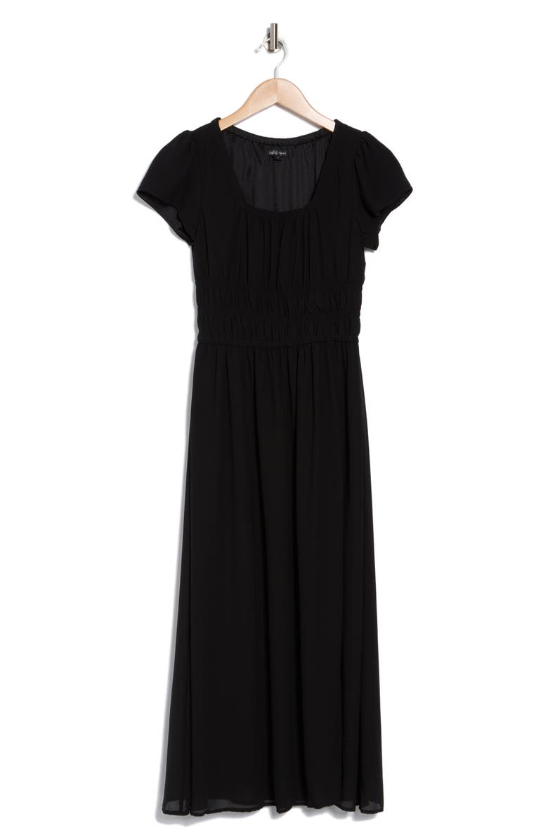 WISHLIST Short Sleeve Ruched Midi Dress, Alternate, color,