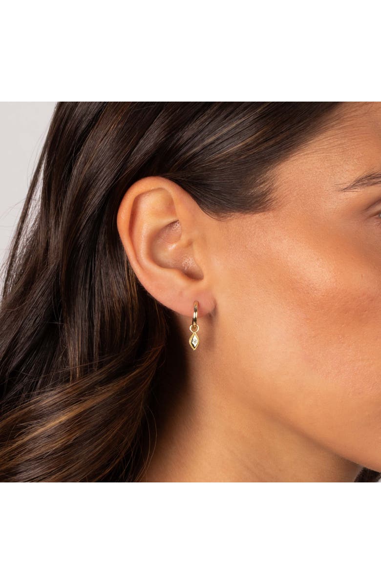 BY ADINA EDEN CZ Evil Eye Drop Huggie Earring, Alternate, color, Gold