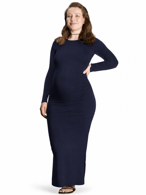 The Curve Ruched Maternity Maxi Dress