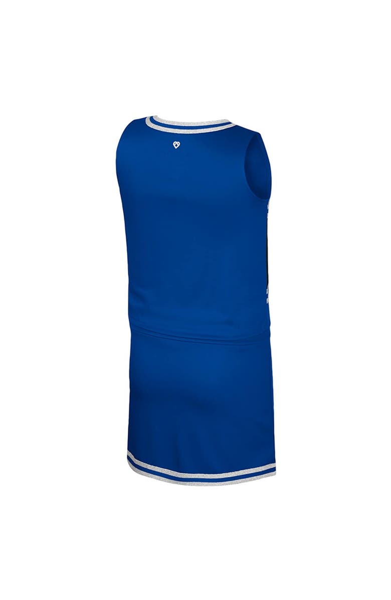 COLOSSEUM Girls Youth Colosseum Royal Kansas Jayhawks Cheerleader Top & Skirt Set, Alternate, color, Royal