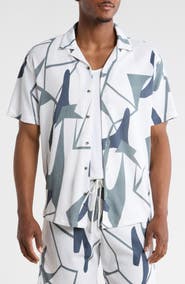 T.R. PREMIUM Abstract Print Camp Shirt