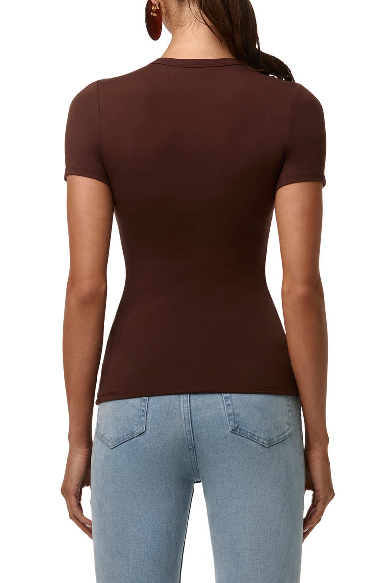 Bare Short Sleeve Crew Top, Alternate, color, CHOCOLATE