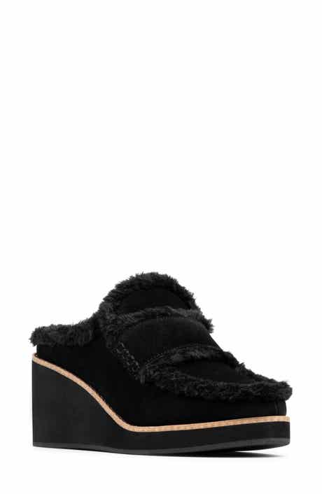 Donald Pliner Faux Shearling Lined Wedge Clog