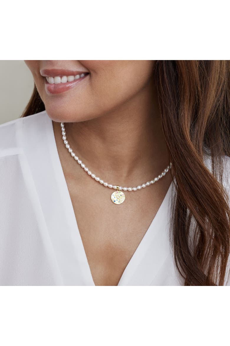 4.0-4.5mm White Freshwater Oval Pearl Astrid Necklace, Alternate, color, Yellow Gold Fill