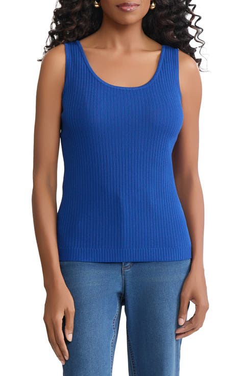 Scoop Neck Rib Sweater Tank