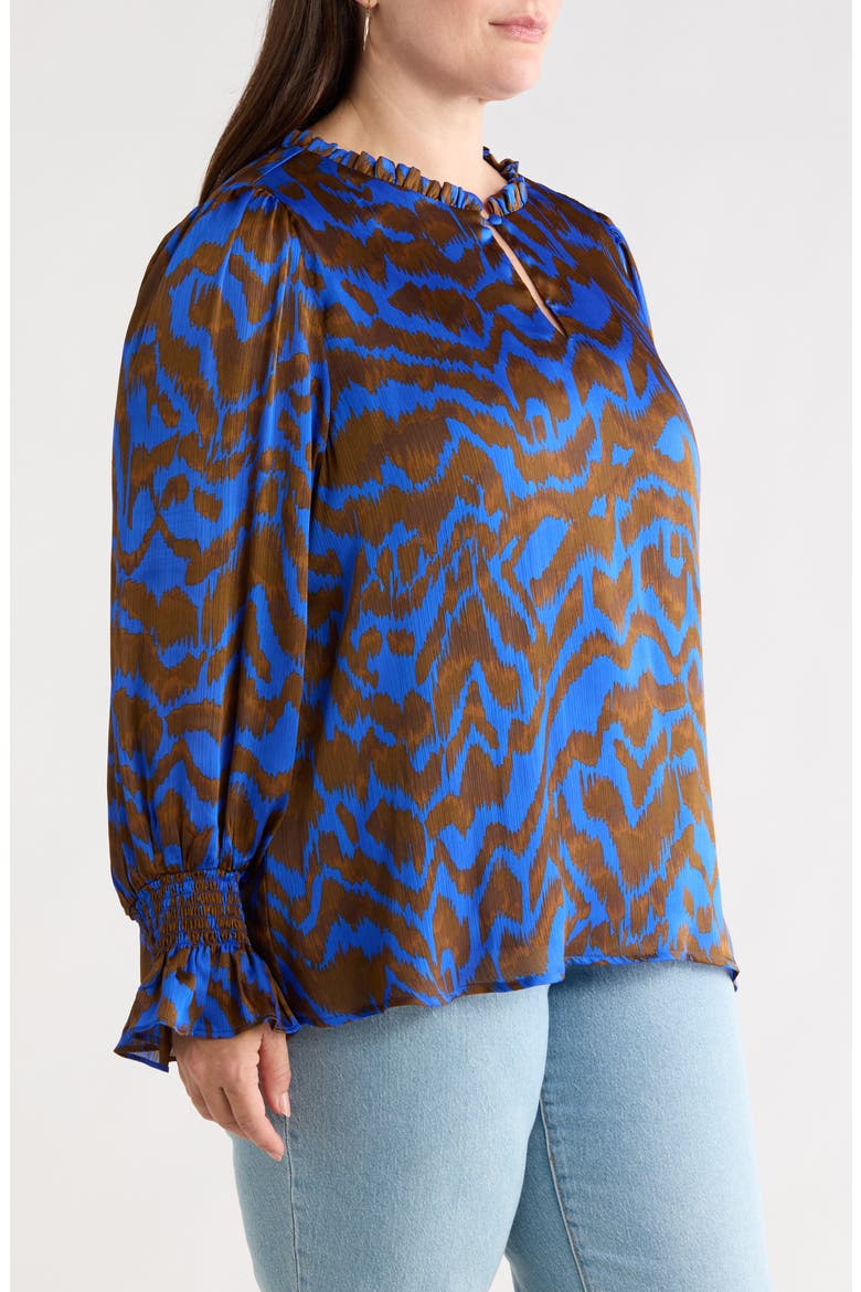 Krista Minda Keyhole Top, Alternate, color, BROWN-MULTI