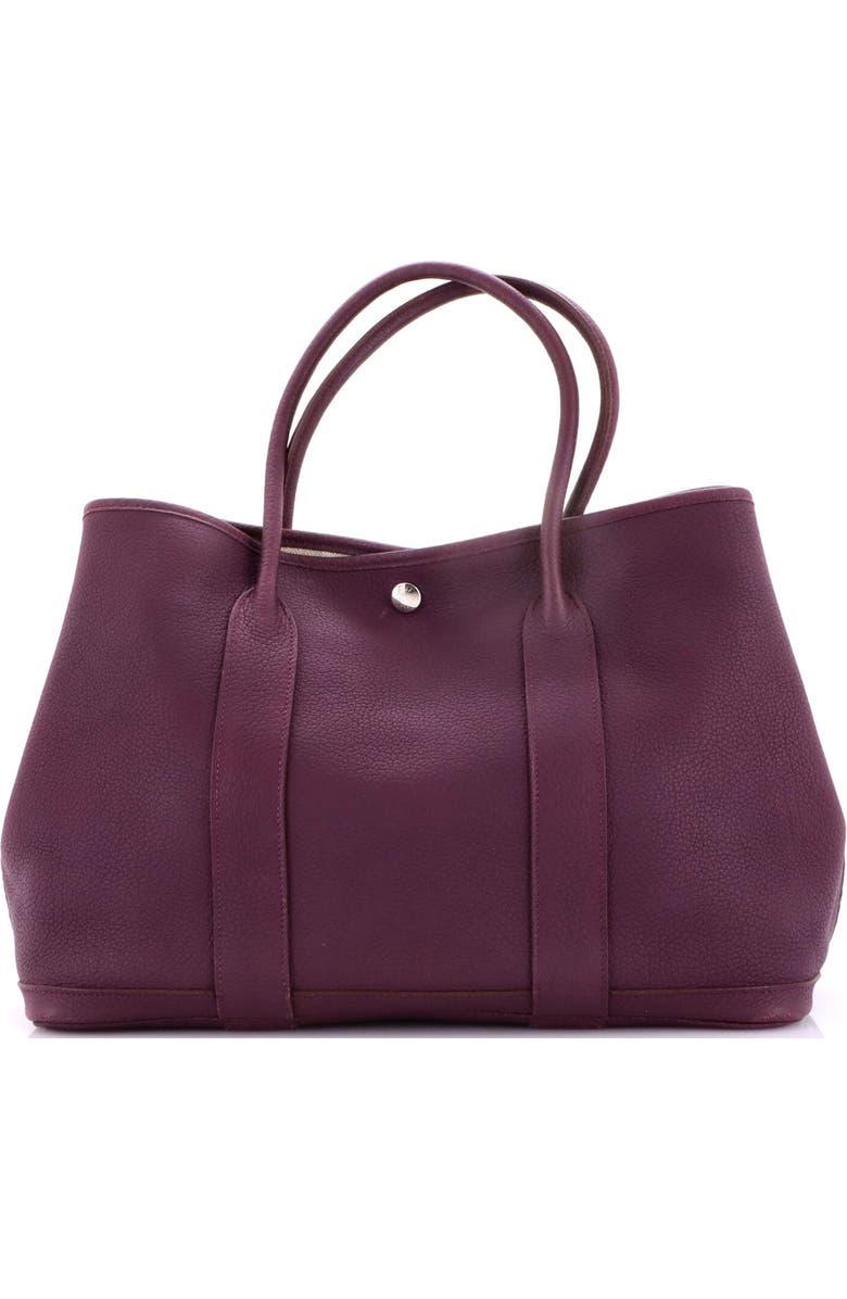 Pre-Owned Hermes Garden Party Tote Leather 36, Alternate, color, Cassis