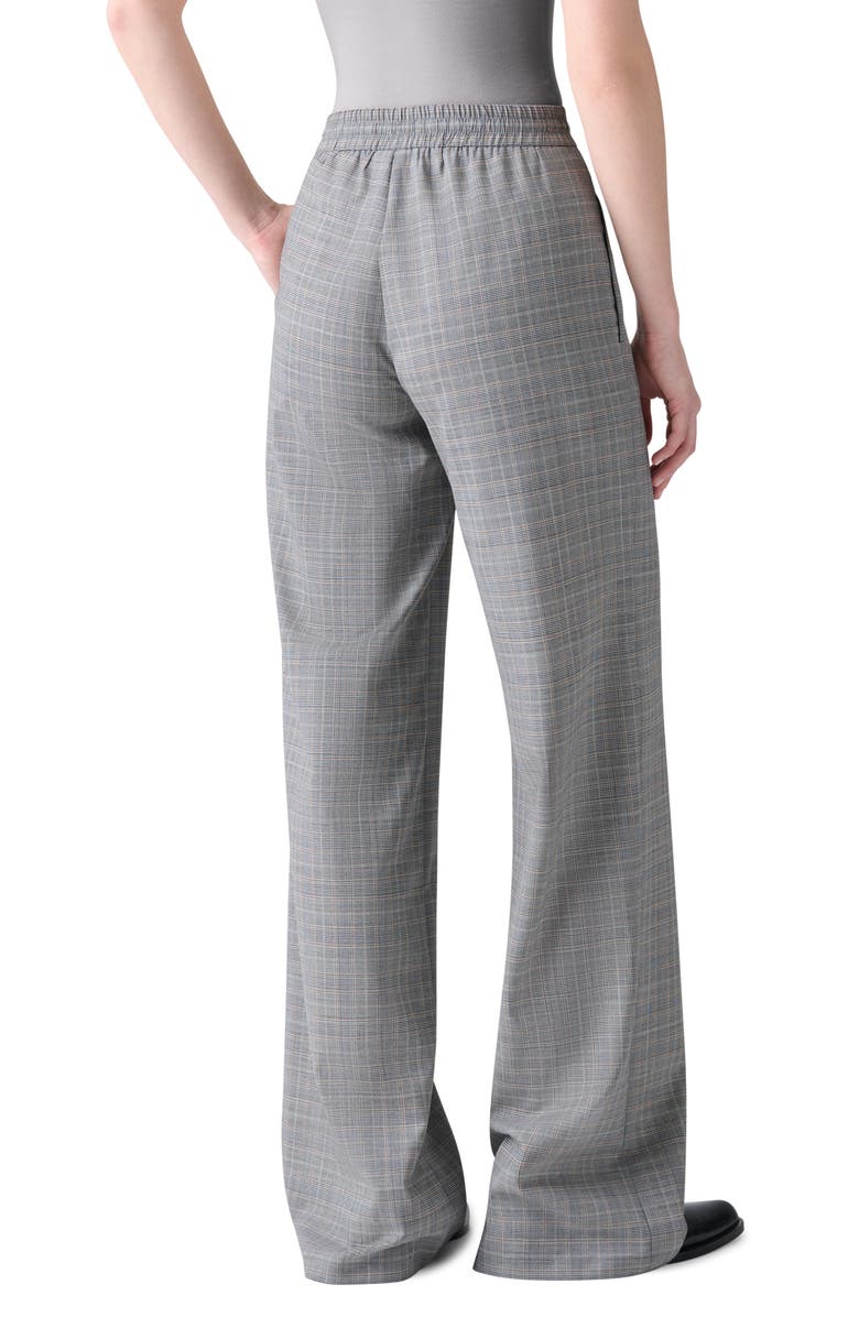 Akris Filibert Prince of Wales Plaid Virgin Wool Pants, Alternate, color, Black-Terra