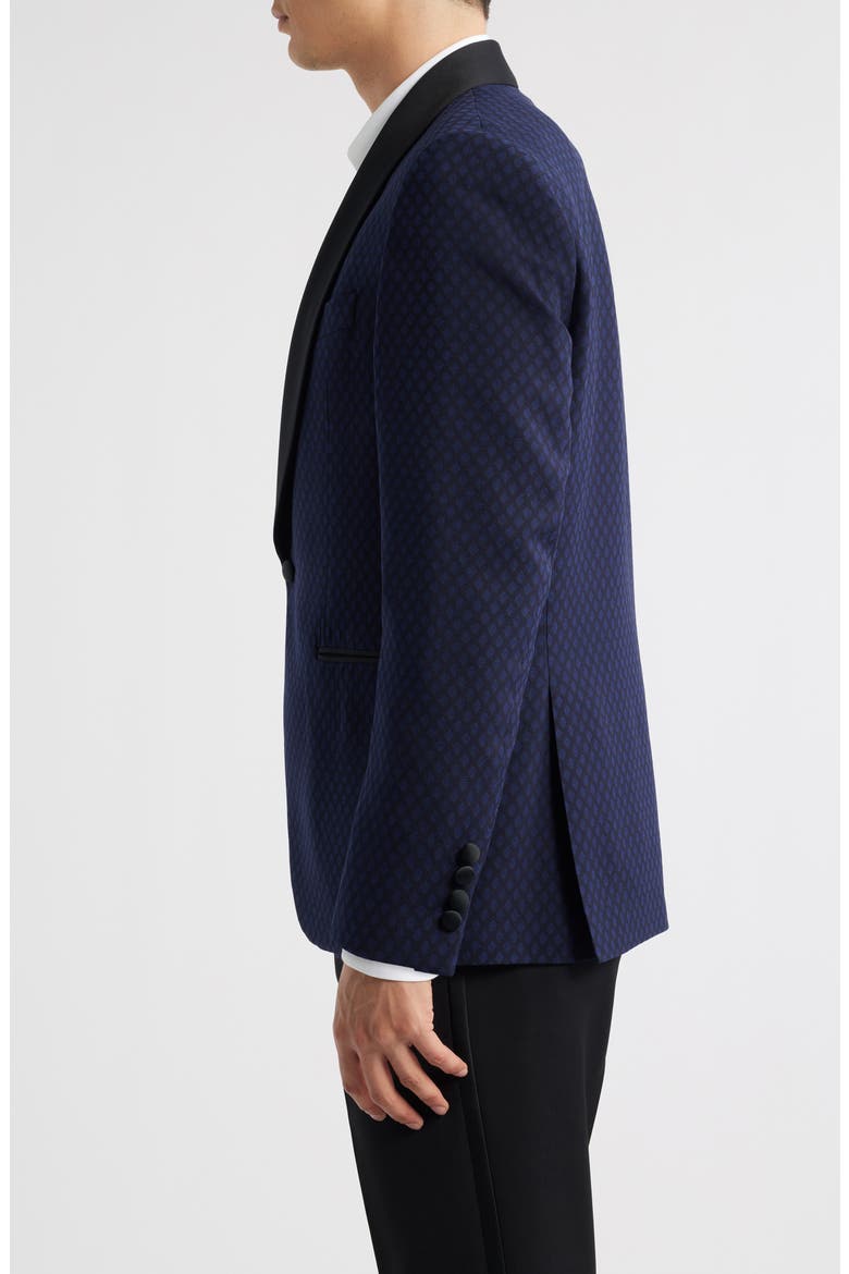 Ethan Diamond Jacquard Wool Dinner Jacket, Alternate, color, NAVY