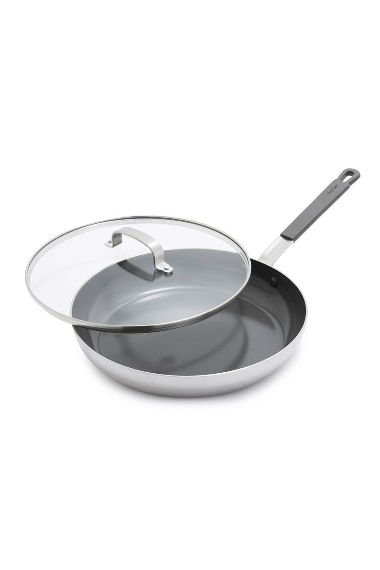 x Bobby Flay PFAS-Free Nonstick Stainless Steel 12" Frypan with Lid, Main, color, STAINLESS STEEL