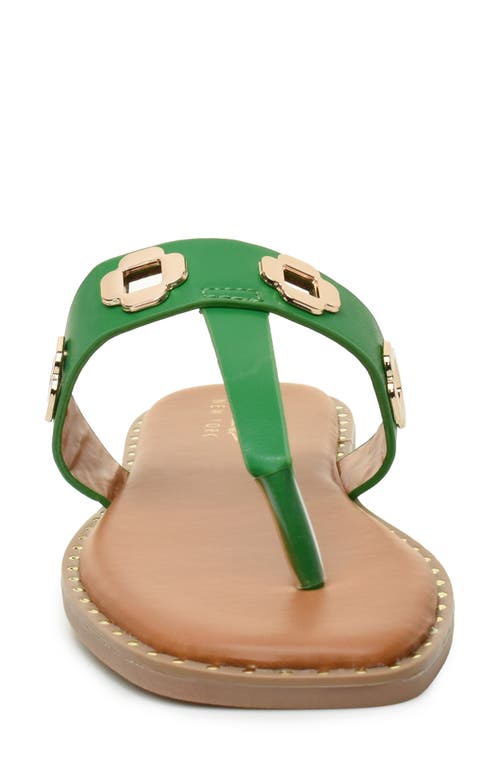 Nicole Miller Bling Thong Sandal In Green