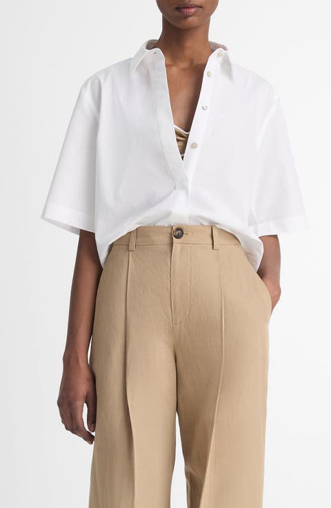 Oversize Crop Cotton Shirt