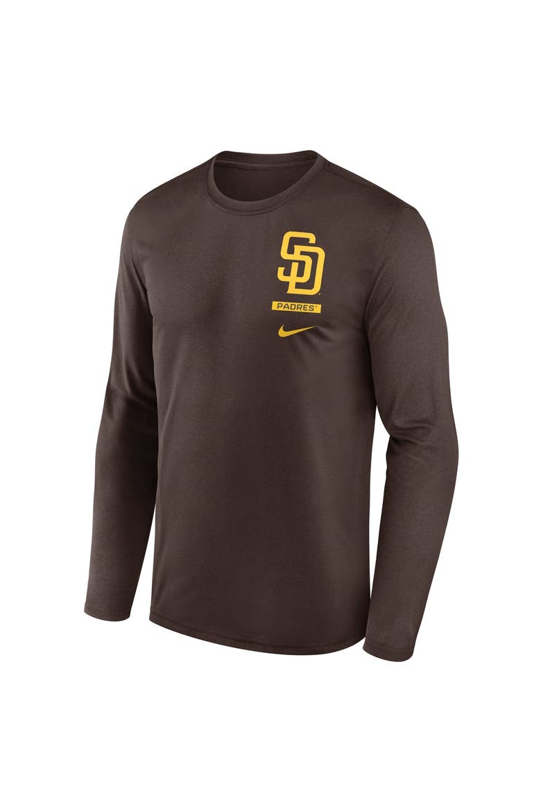 Men's Nike Brown San Diego Padres 2-Hit Legend Dri-FIT Long Sleeve T-Shirt, Alternate, color, Brown