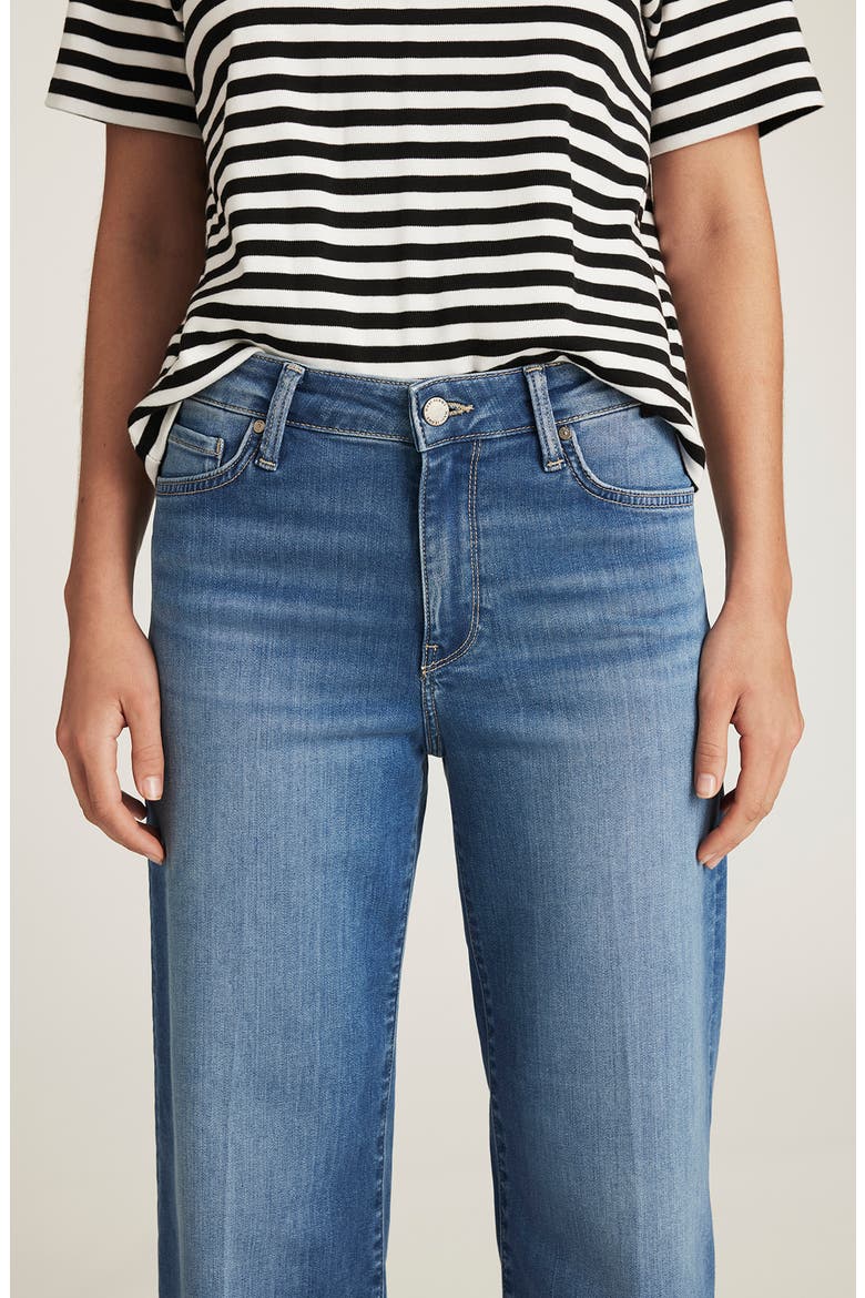 Paloma Raw Hem Wide Leg Jeans, Alternate, color, LIGHT BRUSHED FEATHER LUXE