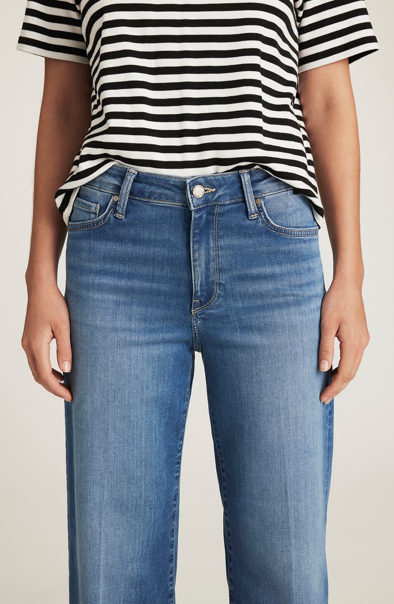 Mavi Jeans Paloma Raw Hem Wide Leg Jeans, Alternate, color, Light Brushed Feather Luxe