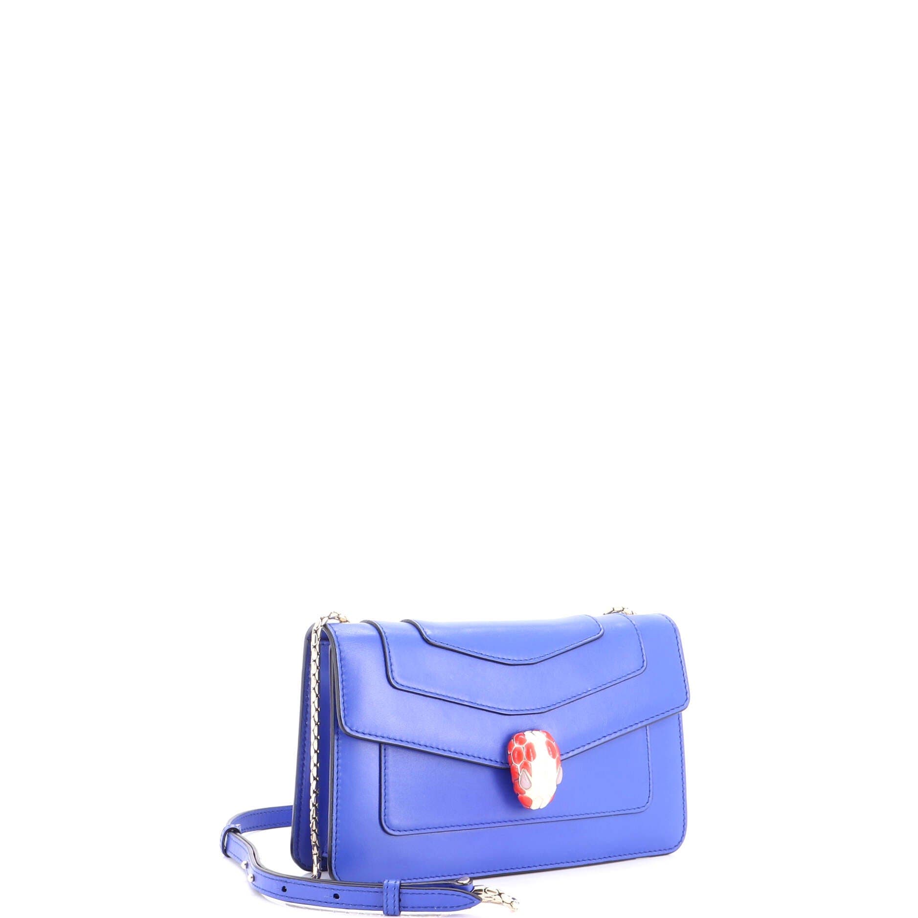 Serpenti Forever Shoulder Bag Leather Small, Alternate, color, Blue