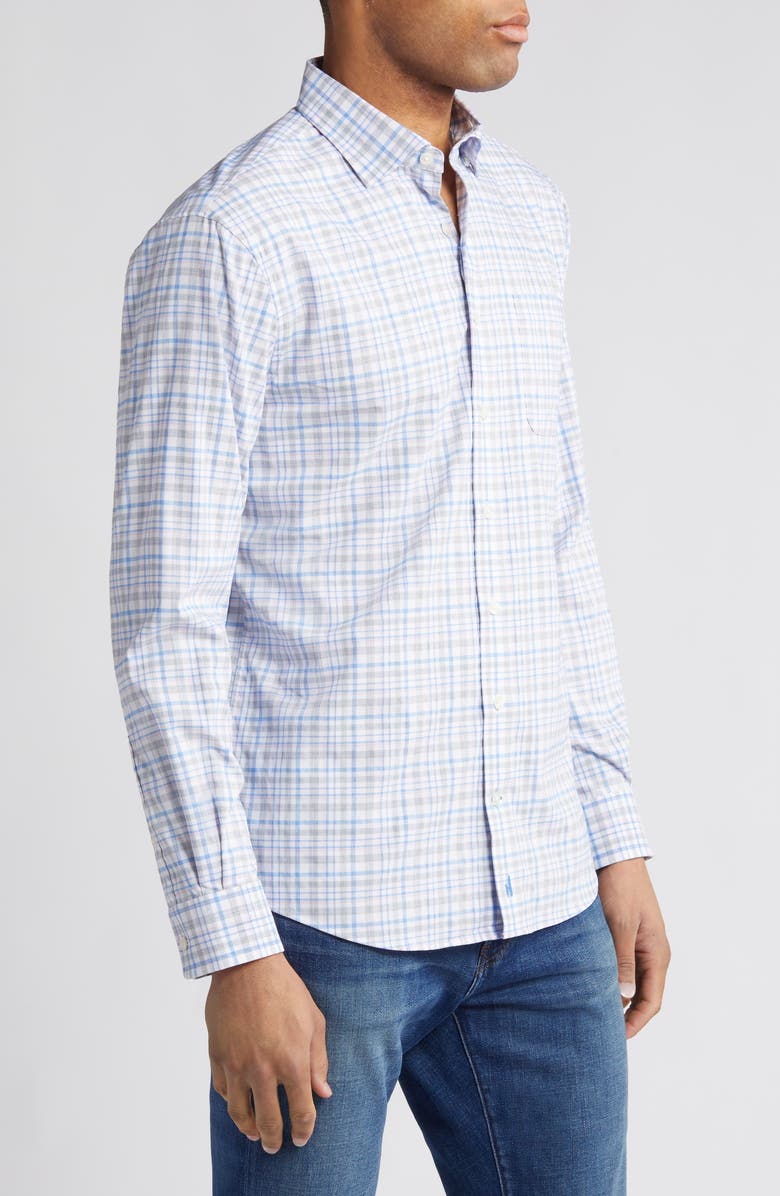 johnnie-O Alzer Plaid Performance Button-Up Shirt, Alternate, color, 