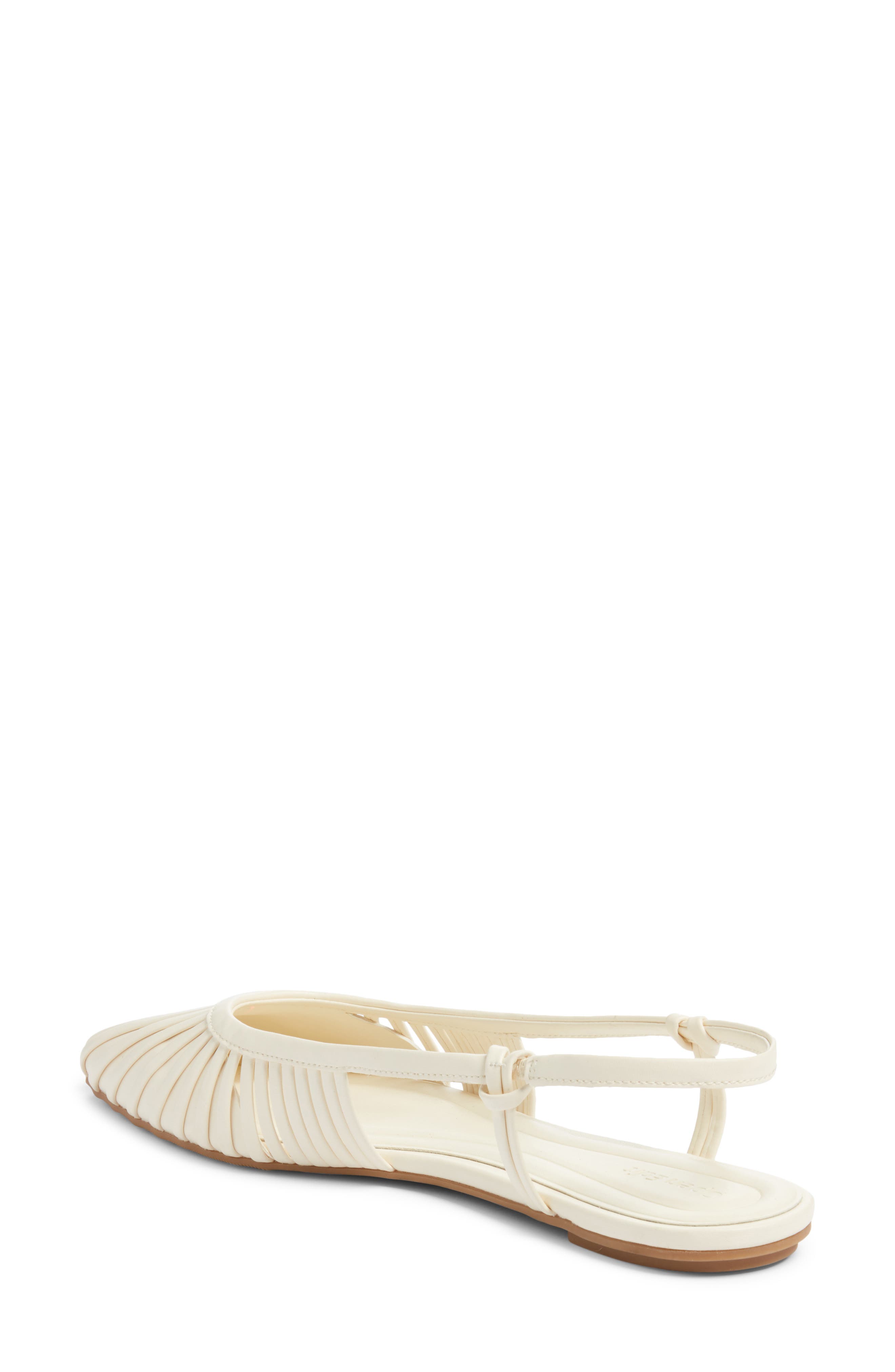 Kaira Woven Slingback Flat, Alternate, color, IVORY EGRET