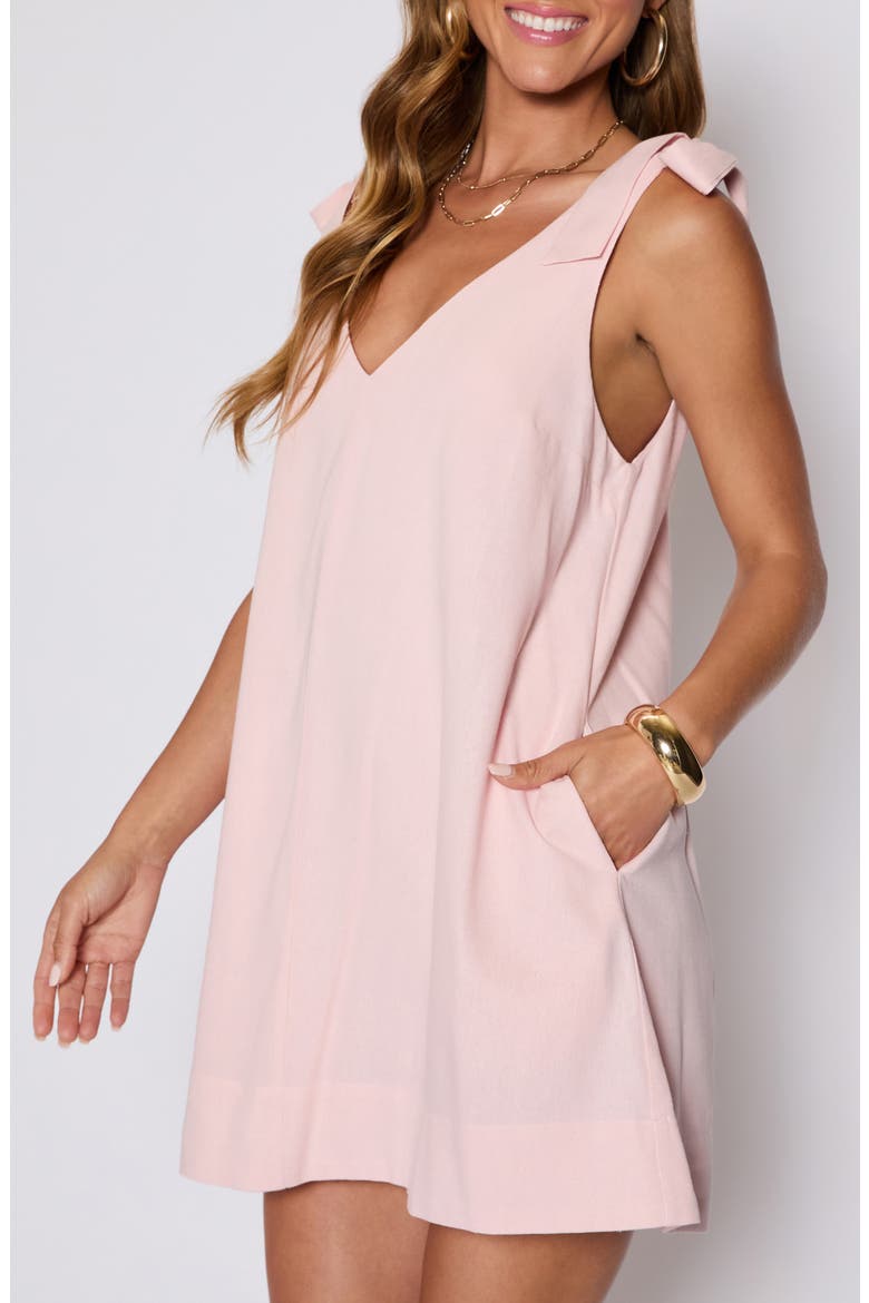 Tara Tie Shoulder Minidress (Nordstrom Exclusive), Alternate, color, BLUSH