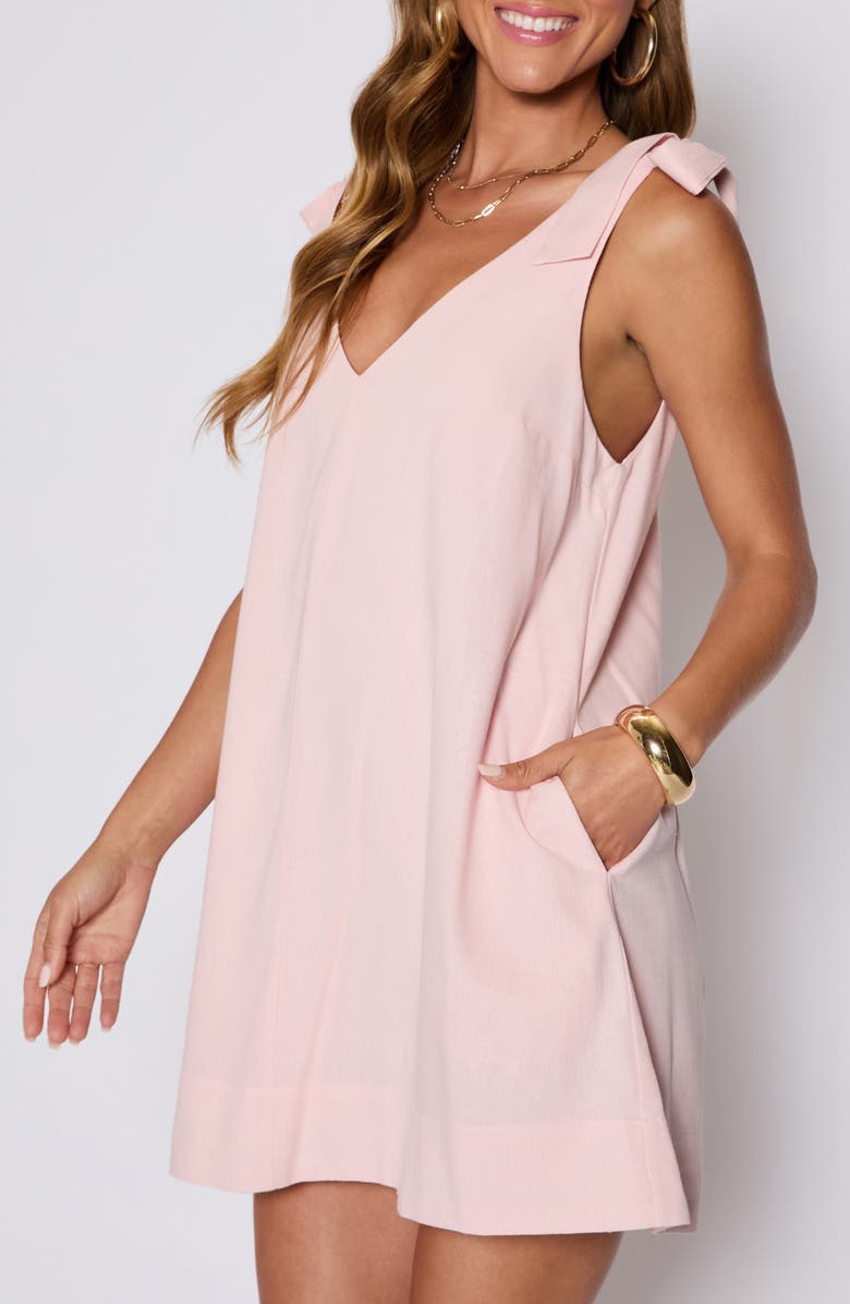 VICI Collection Tara Tie Shoulder Minidress, Alternate, color, Blush