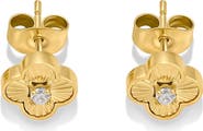 D.LOUISE Pleated Clover Stud Earrings