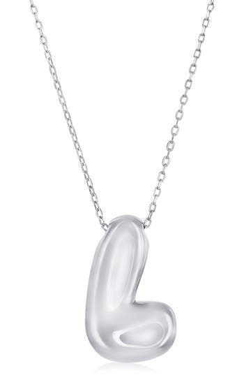 Simona Bubble Initial Pendant Necklace In Silver