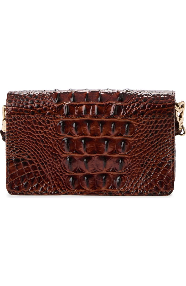 Brahmin Minuette Croc Embossed Leather Crossbody Bag, Alternate, color, Pecan