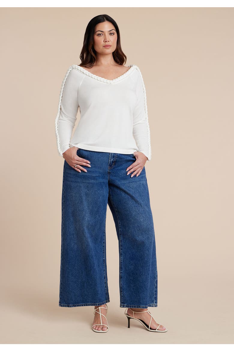 Extended Cable Detail Sweater, Alternate, color, DEW