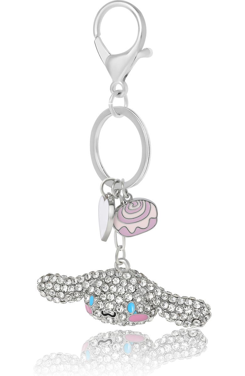 Hello Kitty Cinnamoroll Crystal Keychain with Candy & Heart Charms, Alternate, color, Silver