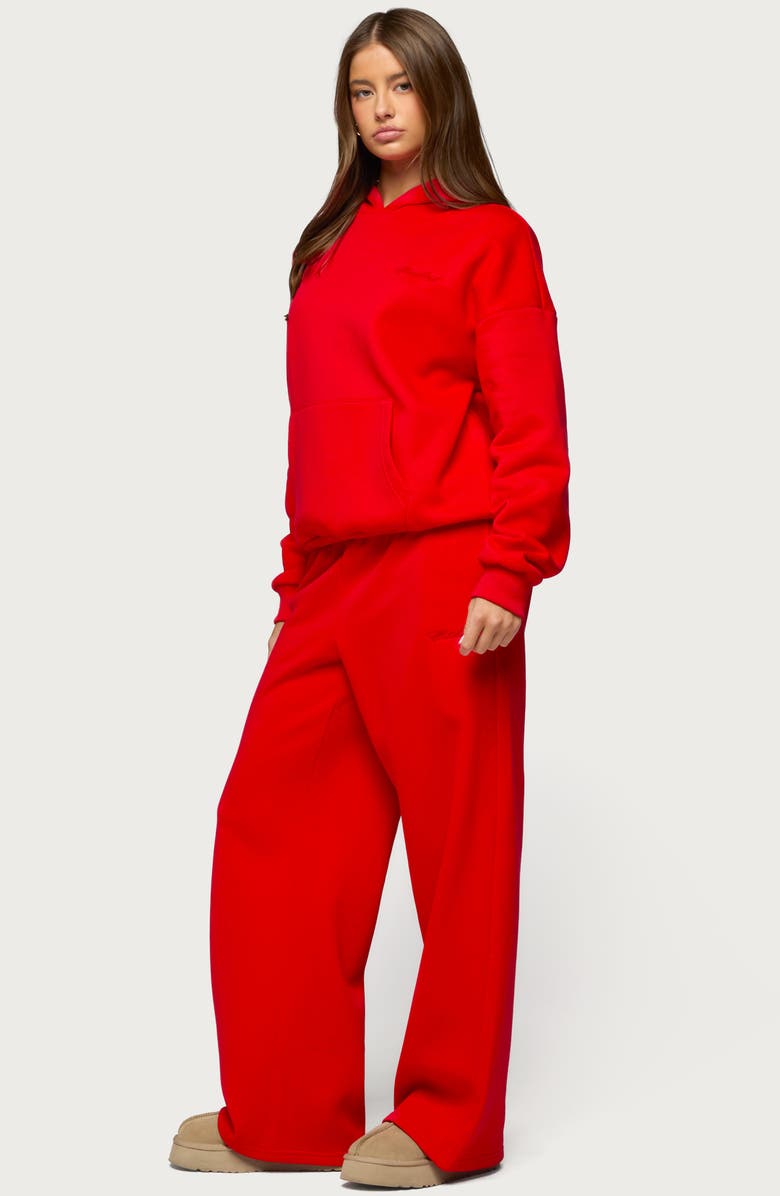 EDIKTED Basic Girl Oversize Hoodie, Alternate, color, Red