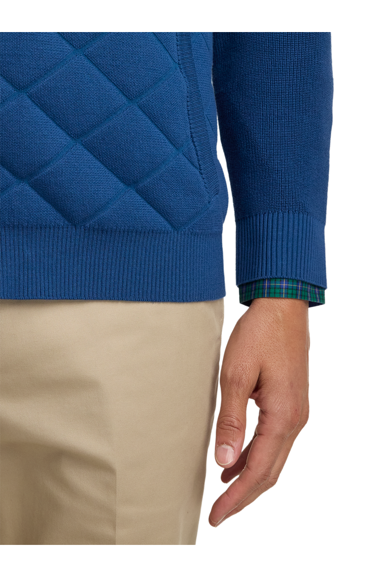 Cotton Full Zip Mock Neck Sweater Jacket, Alternate, color, Navy