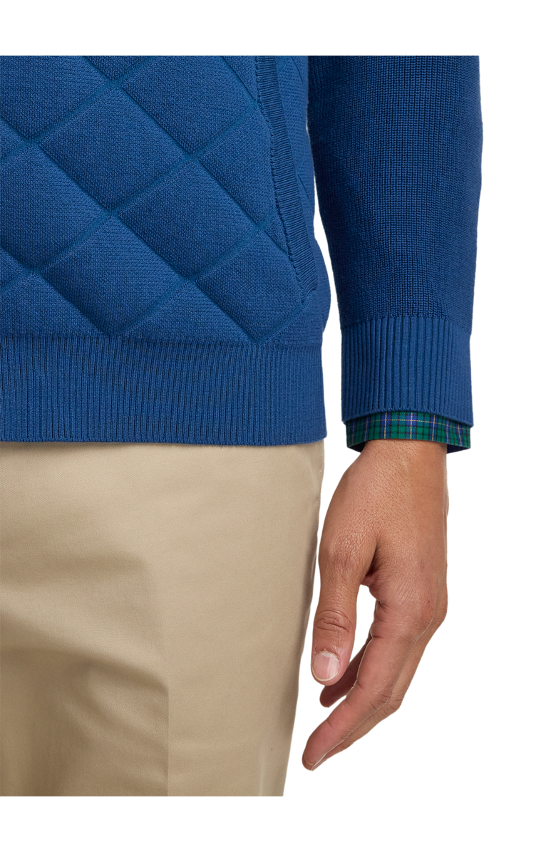 Paul Fredrick Cotton Full Zip Mock Neck Sweater Jacket, Alternate, color, Navy