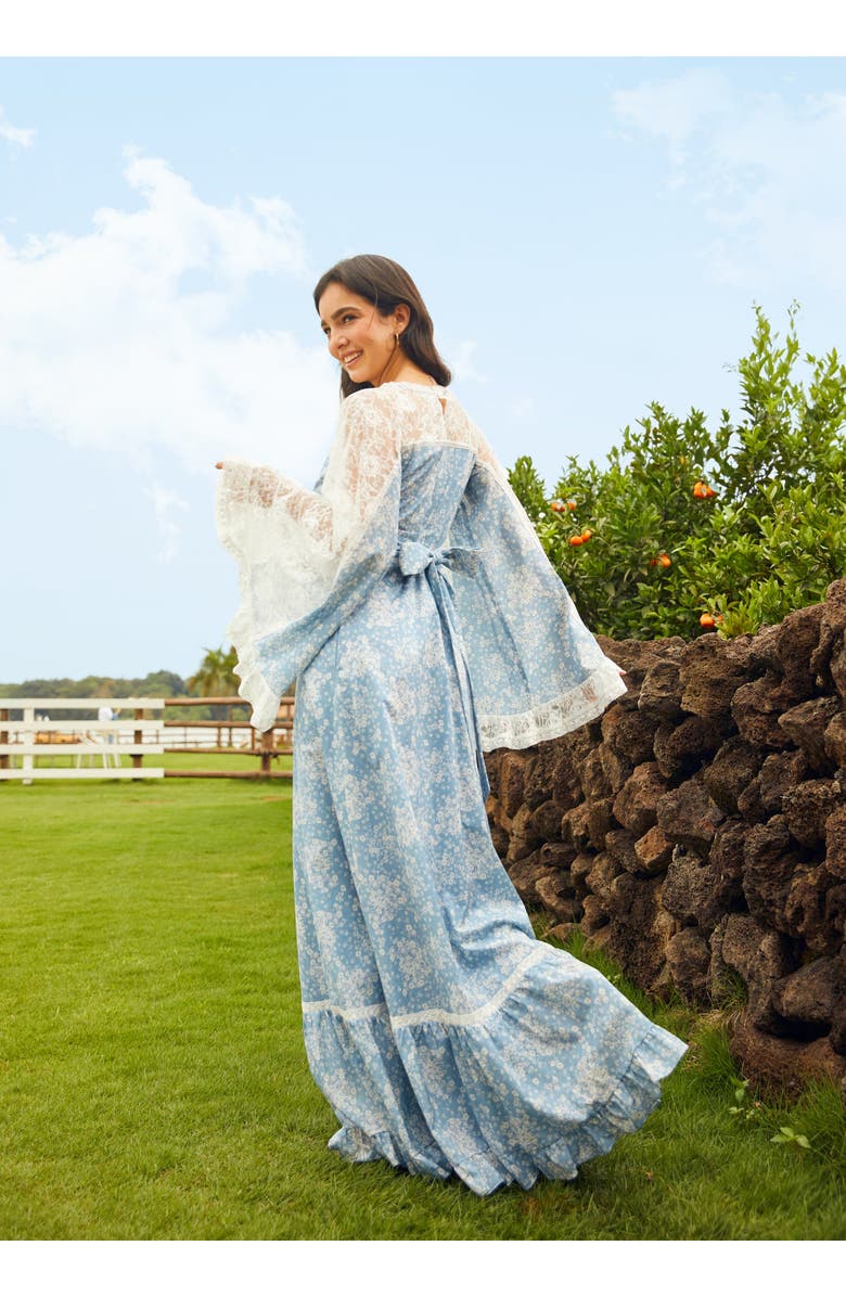 ModCloth Michella Bell Sleeve Boho Maxi Dress, ModCloth x Gunne Sax, Alternate, color, Misty Sky